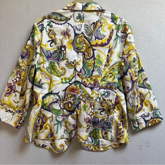 Rena Lange Floral Women's Jacket Sz 10 - Picture 2 of 7